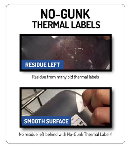 "No Gunk" Thermal Date Labels
